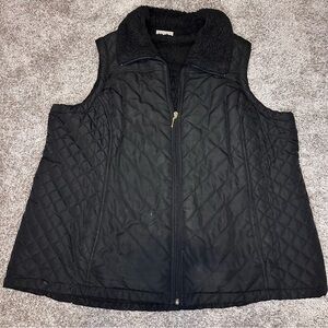 Lined Black Winter Vest, Size 1X